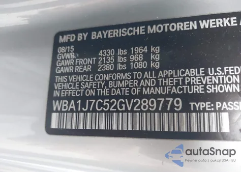 2016 BMW M235I from USA, damaged, VIN WBA1J7C52GV289779